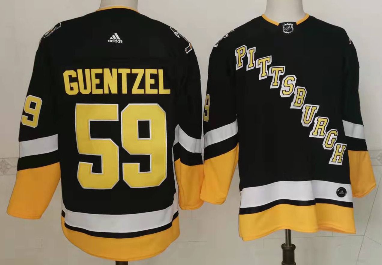 Men Pittsburgh Penguins #59 Guentzel Black New 2022 Adidas NHL Jersey